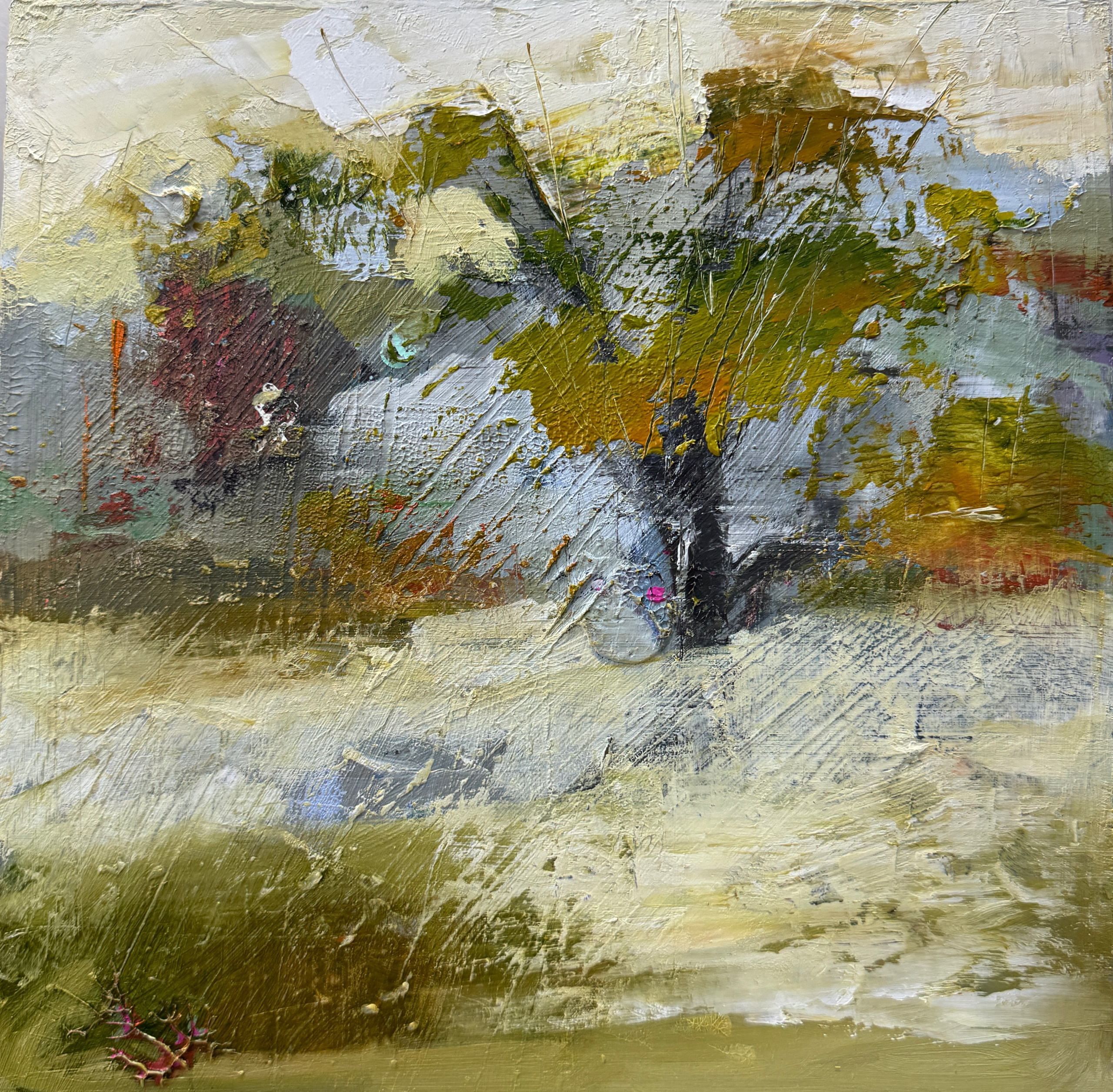 "Sky and Water, Sky and Earth as One IV" 12" x 12", oil on cradled wood panel.