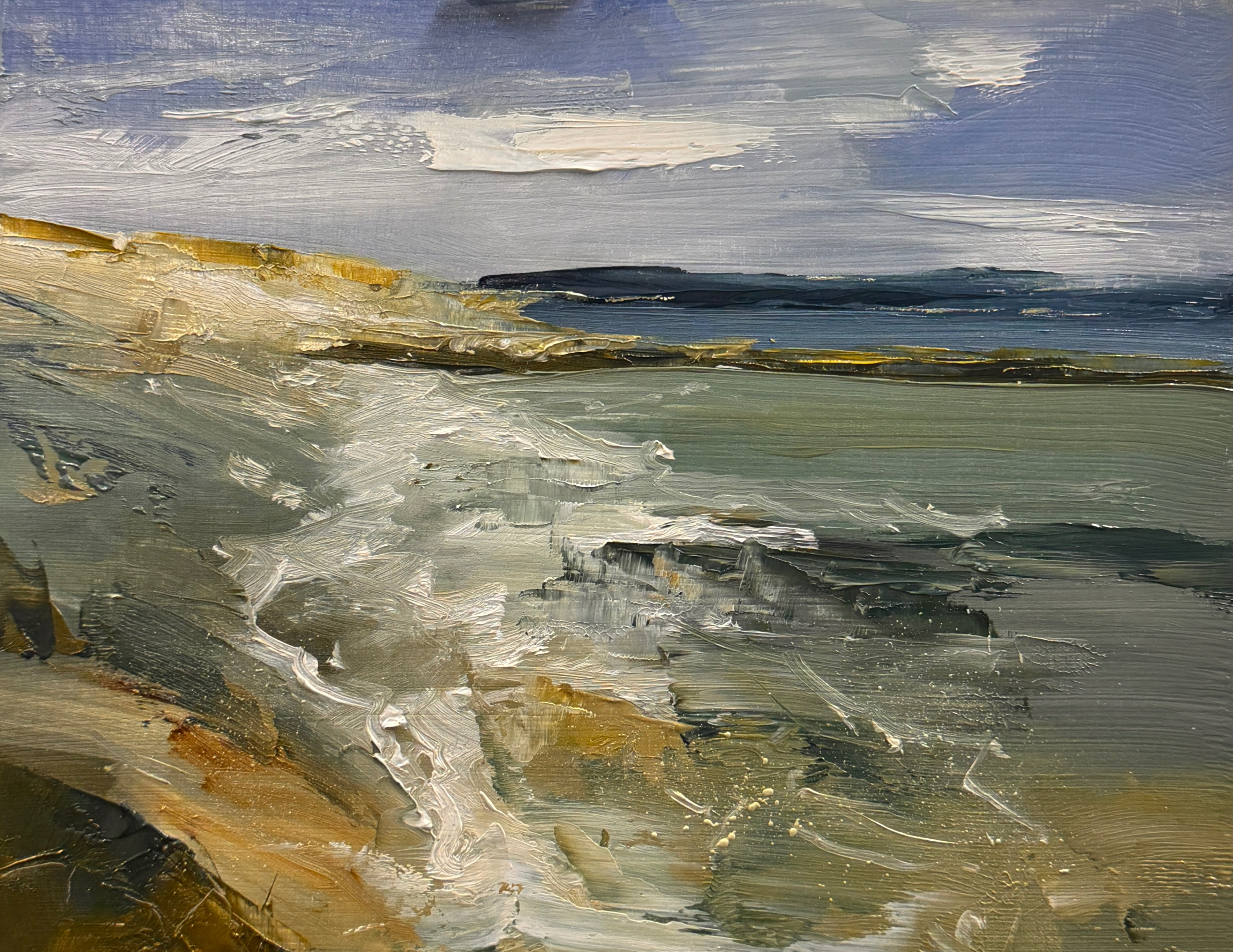 The strand, Inis Maein, Aran Islands, west coast of Ireland. 8" x 10", oil on wood panel. Sold.