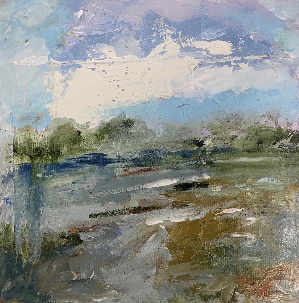 "The Banks IV" 12'x12', oil on Arches 350 gram watercolor paper.