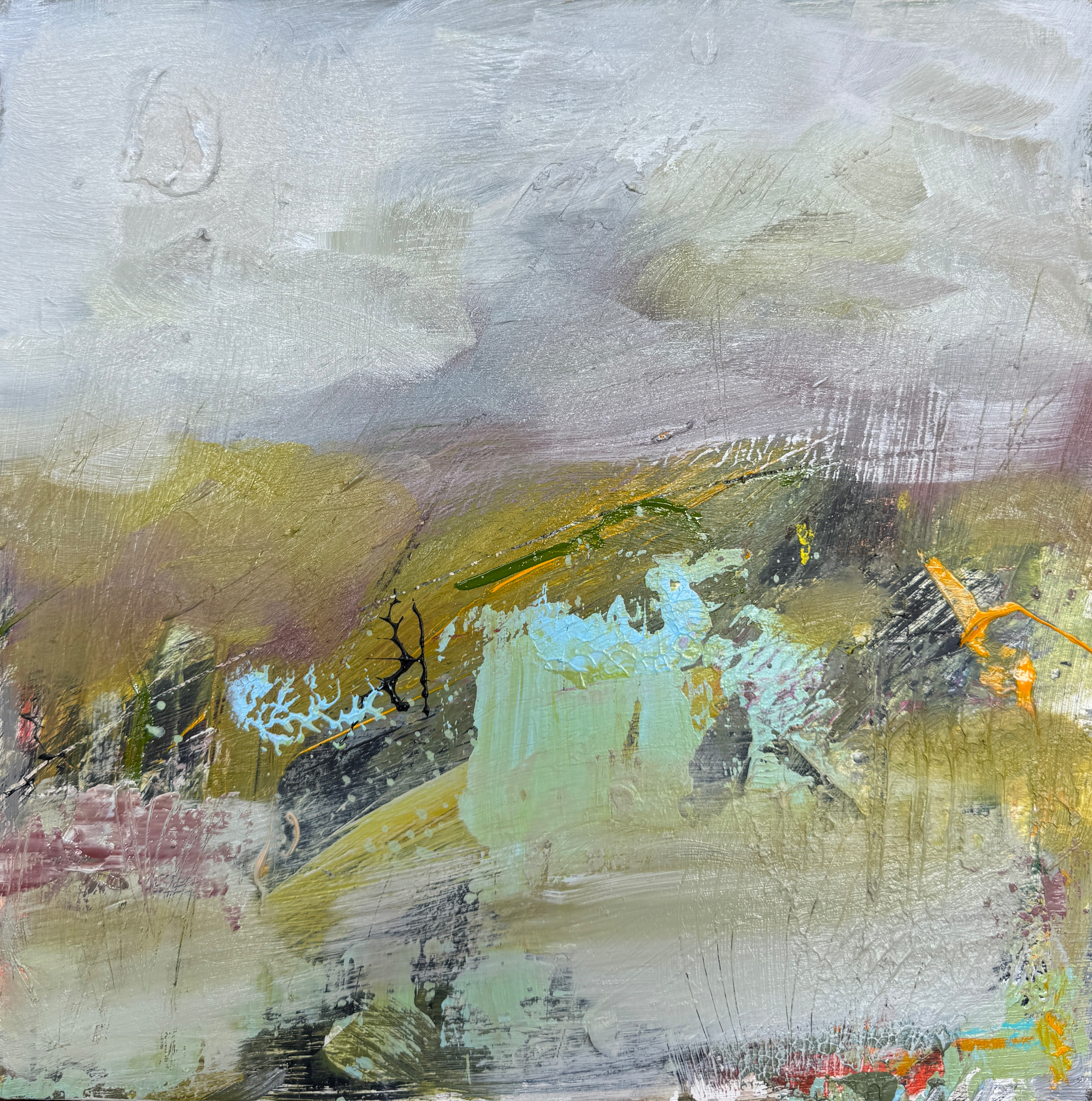 "Sky & Earth As One" 12x12 inches, oil on cradled panel.