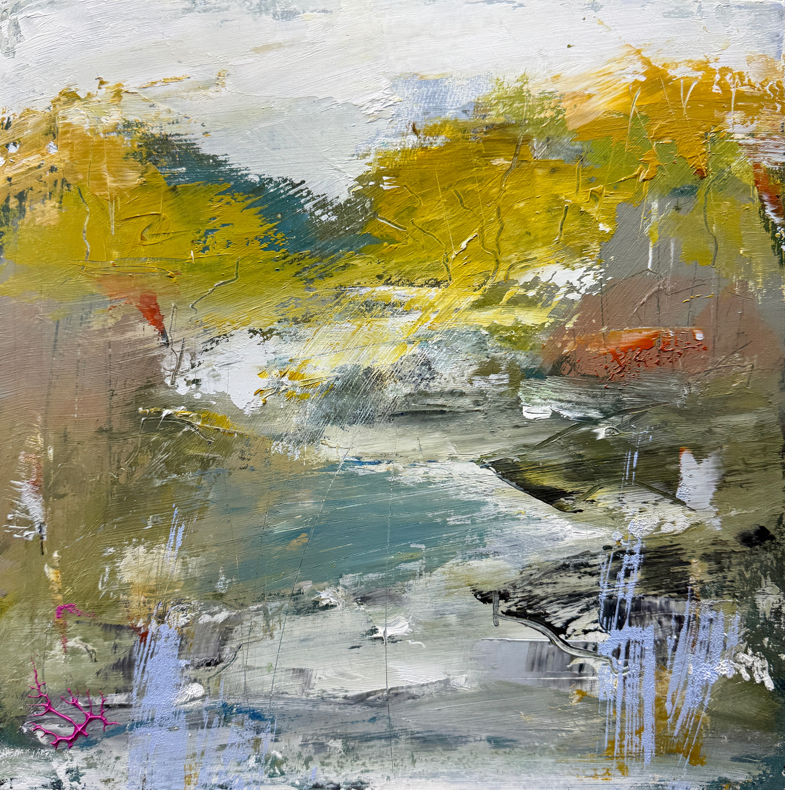 "Sky and Water, Sky and Earth as One III" 12x12 inches, oil on cradled wood panel.