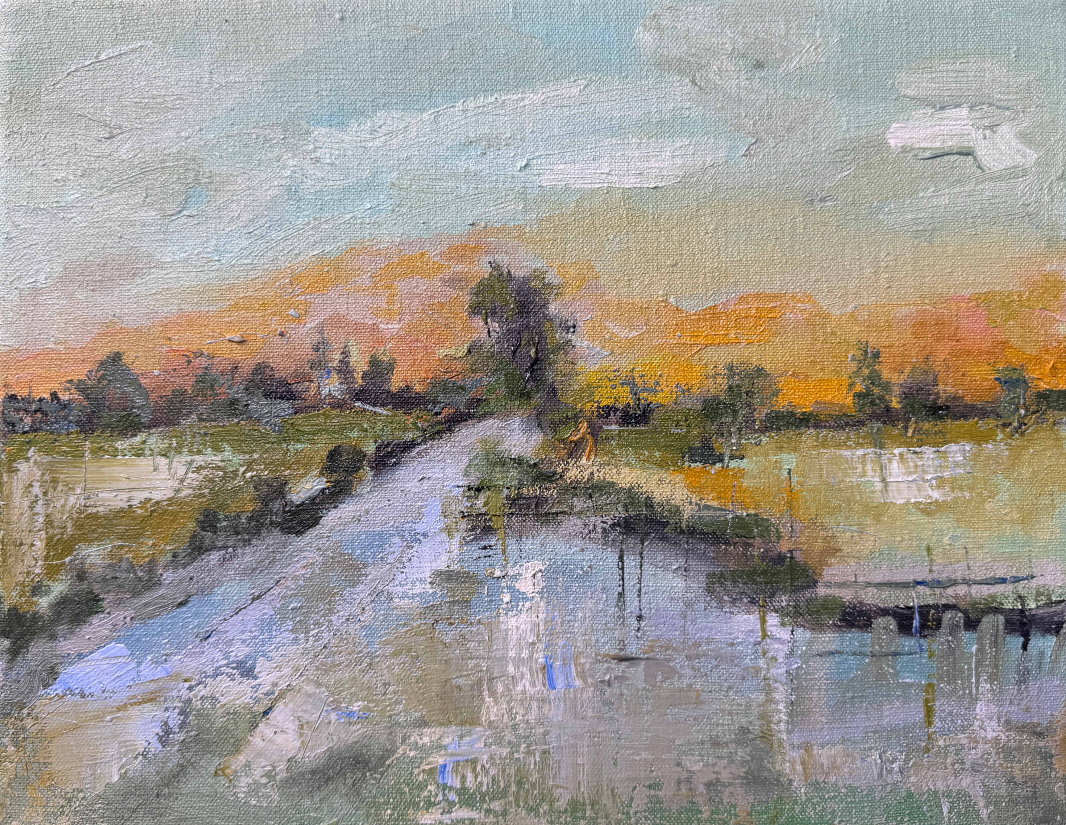 Frozen Sunrise. 11"x14", oil on Belgium linen.