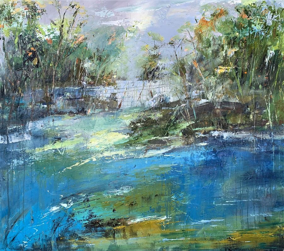 The Banks. 65" x 74", acrylic on canvas.