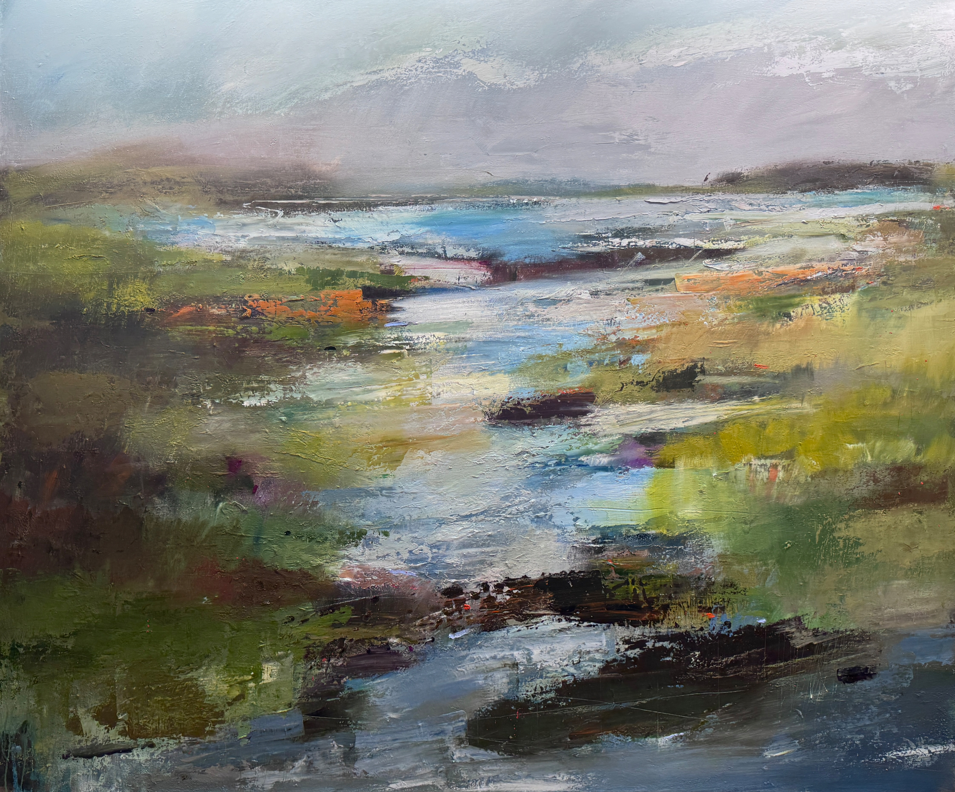 Sky and Water, Sky and Earth as One III. 72x60, oil on canvas.