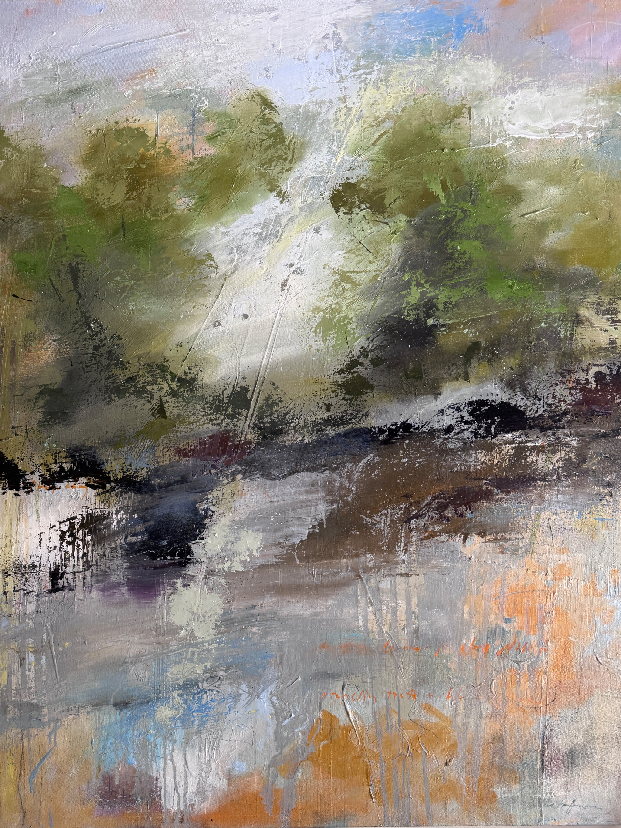 Terrra Firma Series, The River Bank, 48x54, oil on canvas.