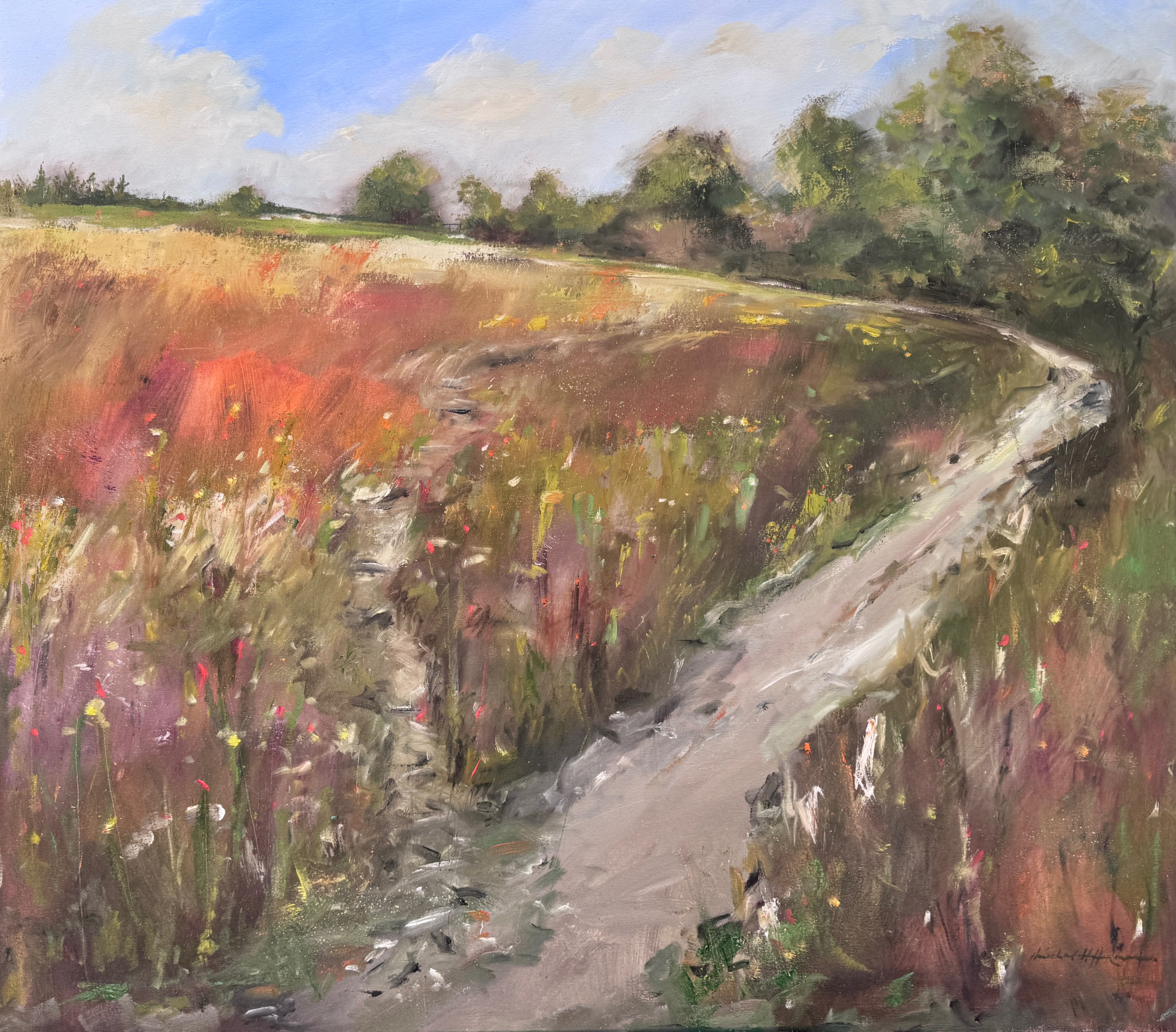 Autumnal Trail, 42" X 48", oil on canvas.