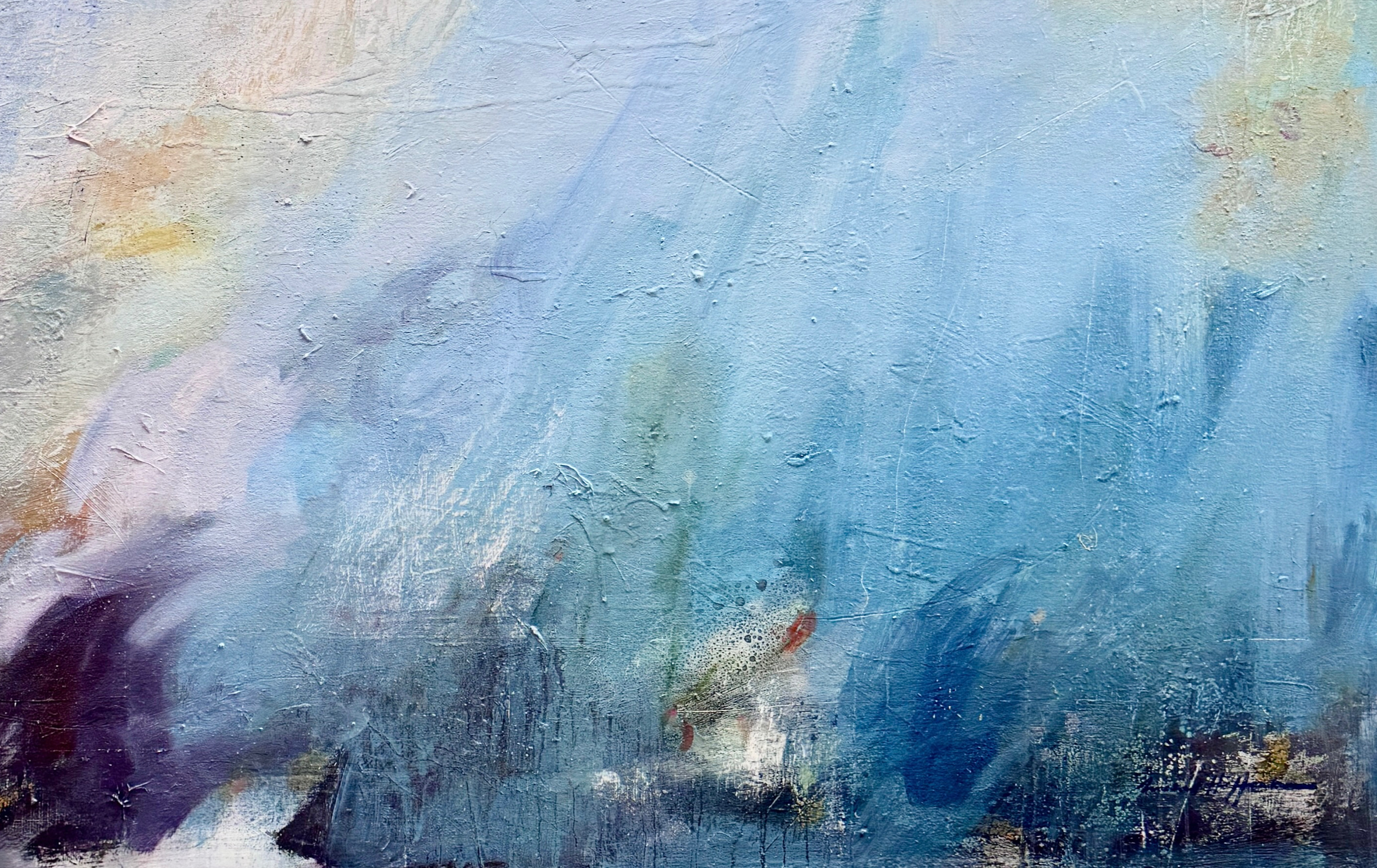 In The Shallow's Edge, 48"x 72", oil and mixed media on canvas.