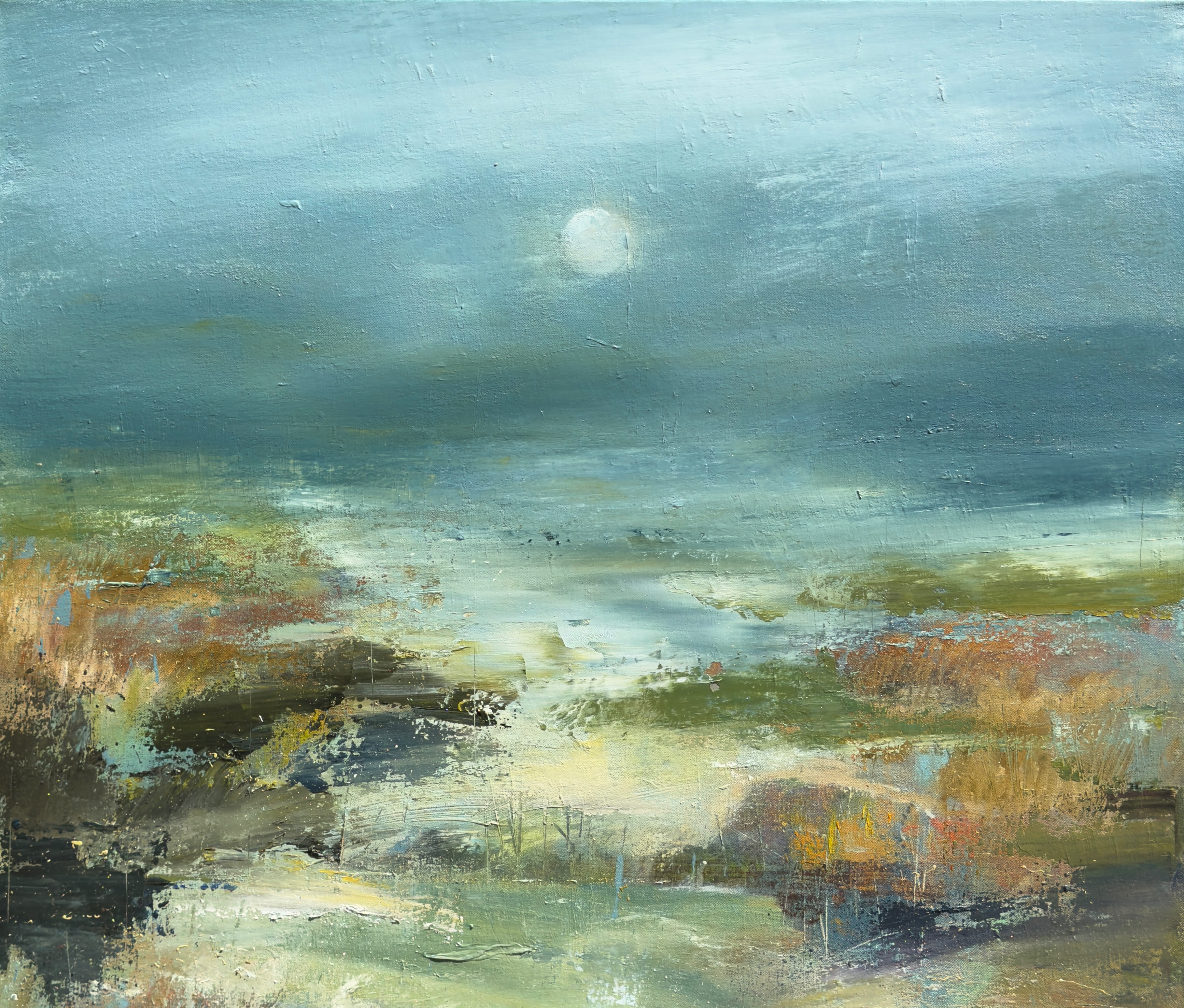 "The Moonlit Marsh" 36" x 36" oil on canvas.
